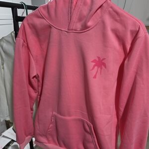 Pink Hoodie with Palm Tree Logo